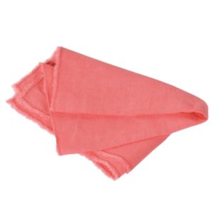 Serviette de table en 100% lin couleur corail