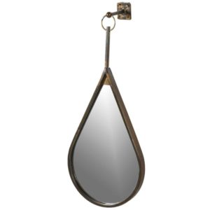 Petit miroir ovale en fer d’orée avec crochet